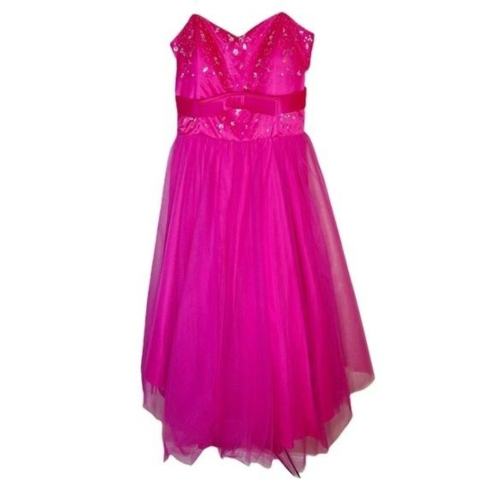Morgan & Co. Long Beaded Tulle Prom Brides Maid Formal Gown Plus Size 20